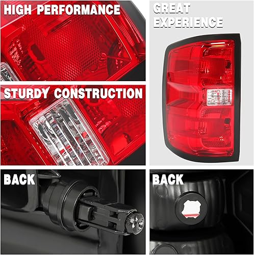 Miniatura 4 de HECASA Luz trasera compatible con Chevy Silverado 2014-2018 1500 2500 3500 HD GMC Sierra 3500 HD modelos duales de repuesto para lámpara trasera