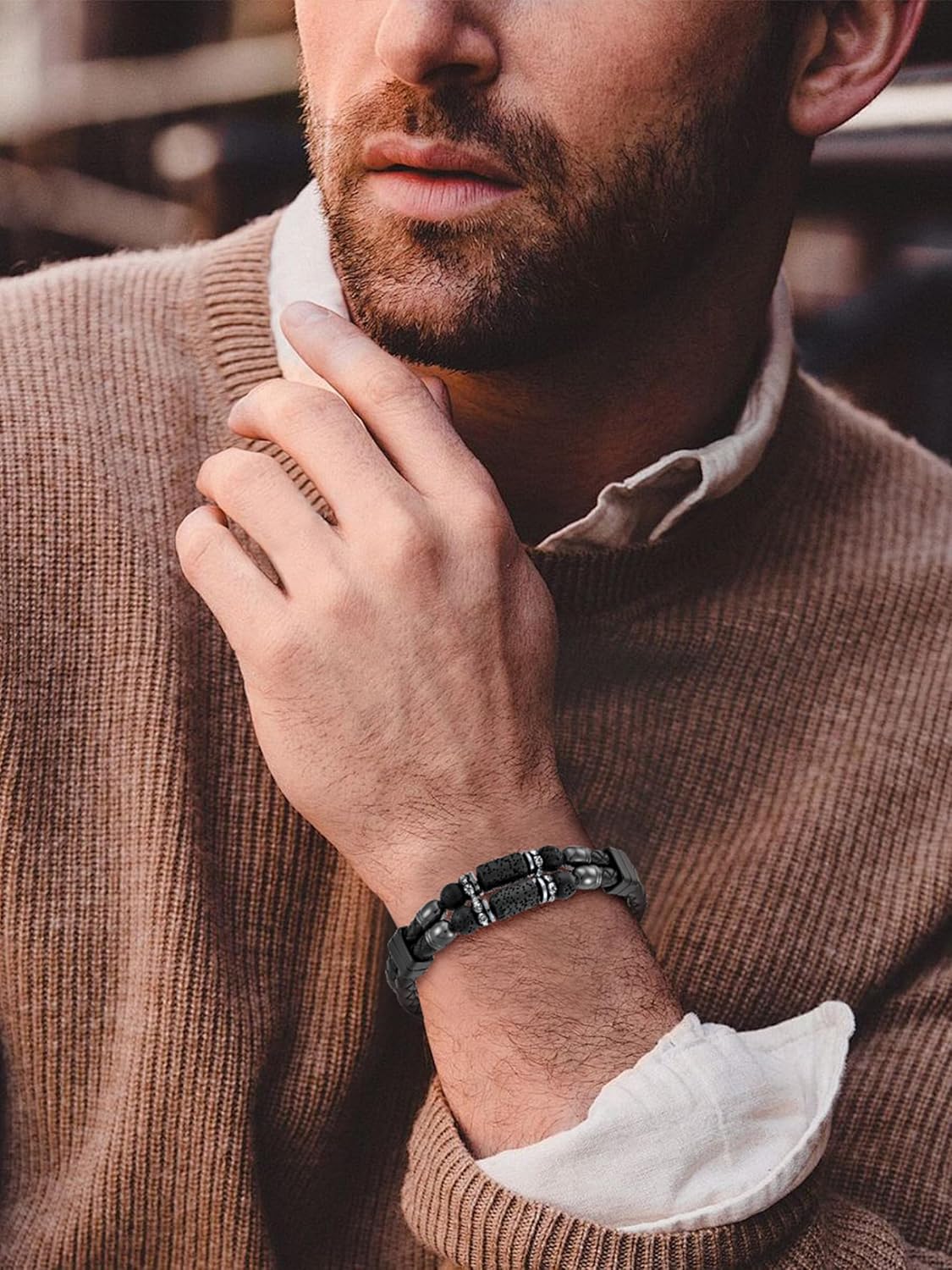 Turquoise Bracelet for Men Leather Men Bracelet