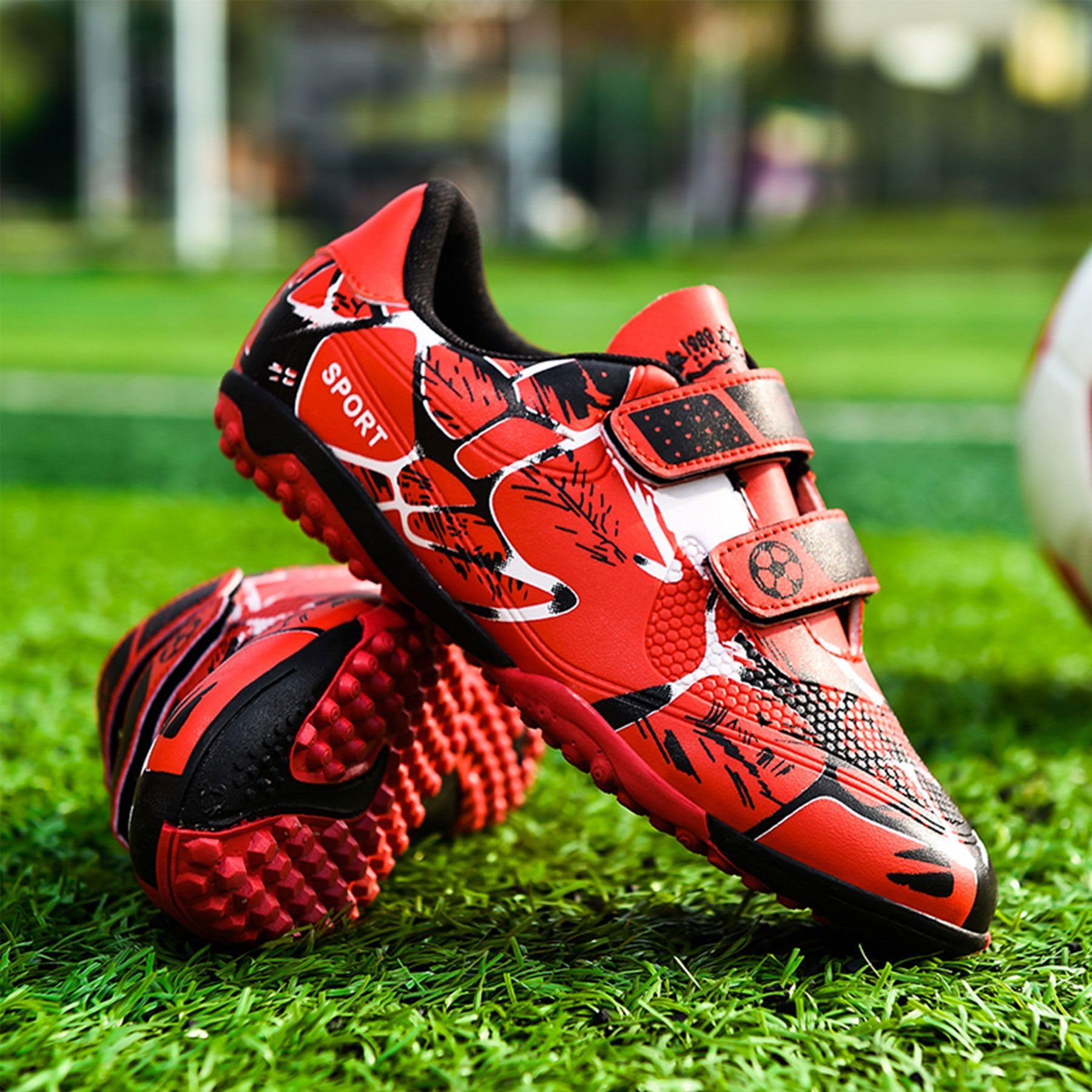 Sainilei Scarpe da Calcio Ragazzi FG/AG Professionale All'aperto Calcio da Scarpe Ragazzo TF Allenamento Bambini Teenage Spike