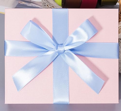 Vista 285 de Cinta de satén sólido azul real de 1 pulgada, cinta de tela artesanal de 50 yardas para envolver regalos, ramos florales, decoración de fiesta