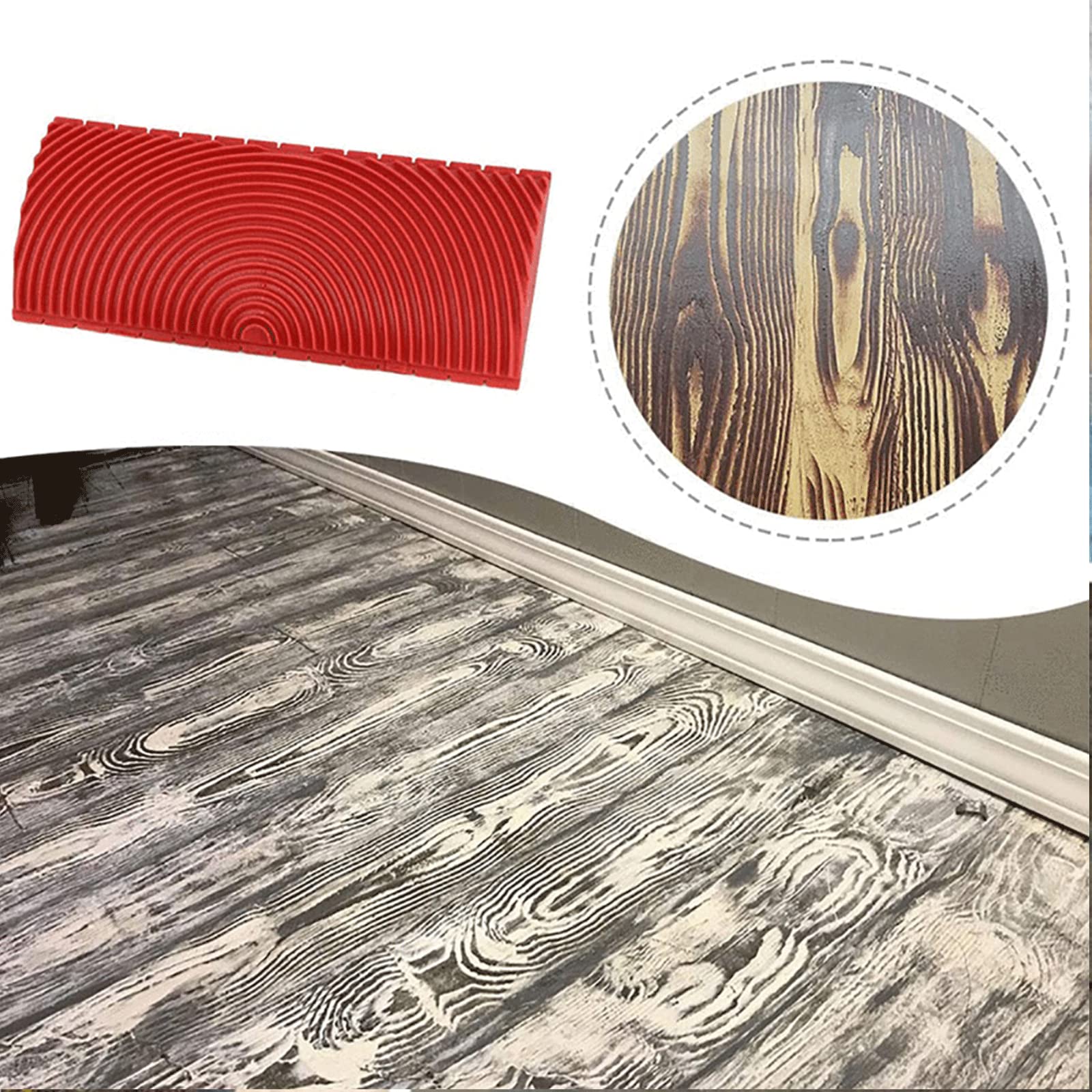 4 herramientas de grano de madera, herramienta de pintura de grano de madera, herramienta de rodillo de pintura texturizada, herramienta de pintura empaística de goma, herramientas de trabajo de