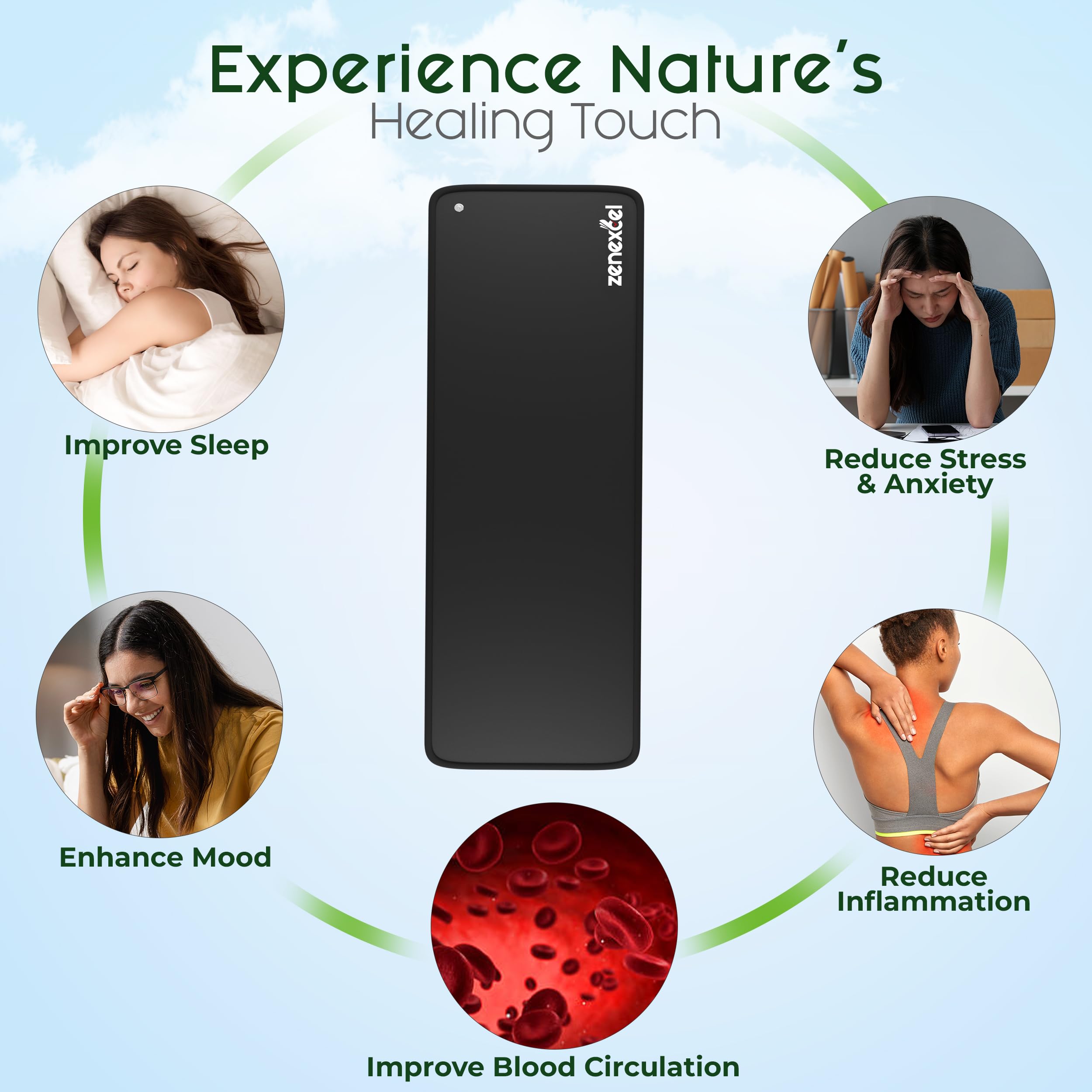 Tapis De Mise à La Terre 30x100 Cm Avec Cordon UK – Améliore Sommeil, Réduit Anxiété & Inflammation, Cuir Conducteur