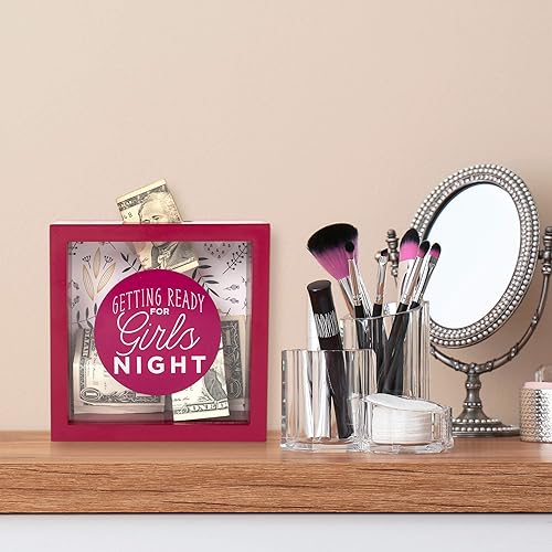 Miniatura 5 de Prinz Getting Ready for Girls - Alcancía de ahorro nocturno para adultos, caja de ahorro para niños, caja de madera de sombra de 6 x 6 pies, color