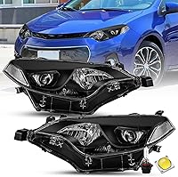 Vista 8 de SOCKIR Conjunto de faros delanteros para 2014 2015 2016 Toyota Corolla Base/CE/C/LE Eco/LE/L/S Plus/S/Sedan de 4 puertas. Proyector LED de repuesto