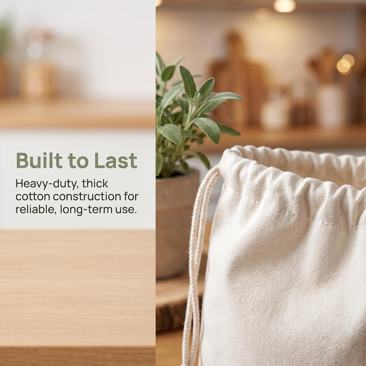 2pcs Clamp-on Discharge Bag for Grain Mill Outlets, Beige Cloth
