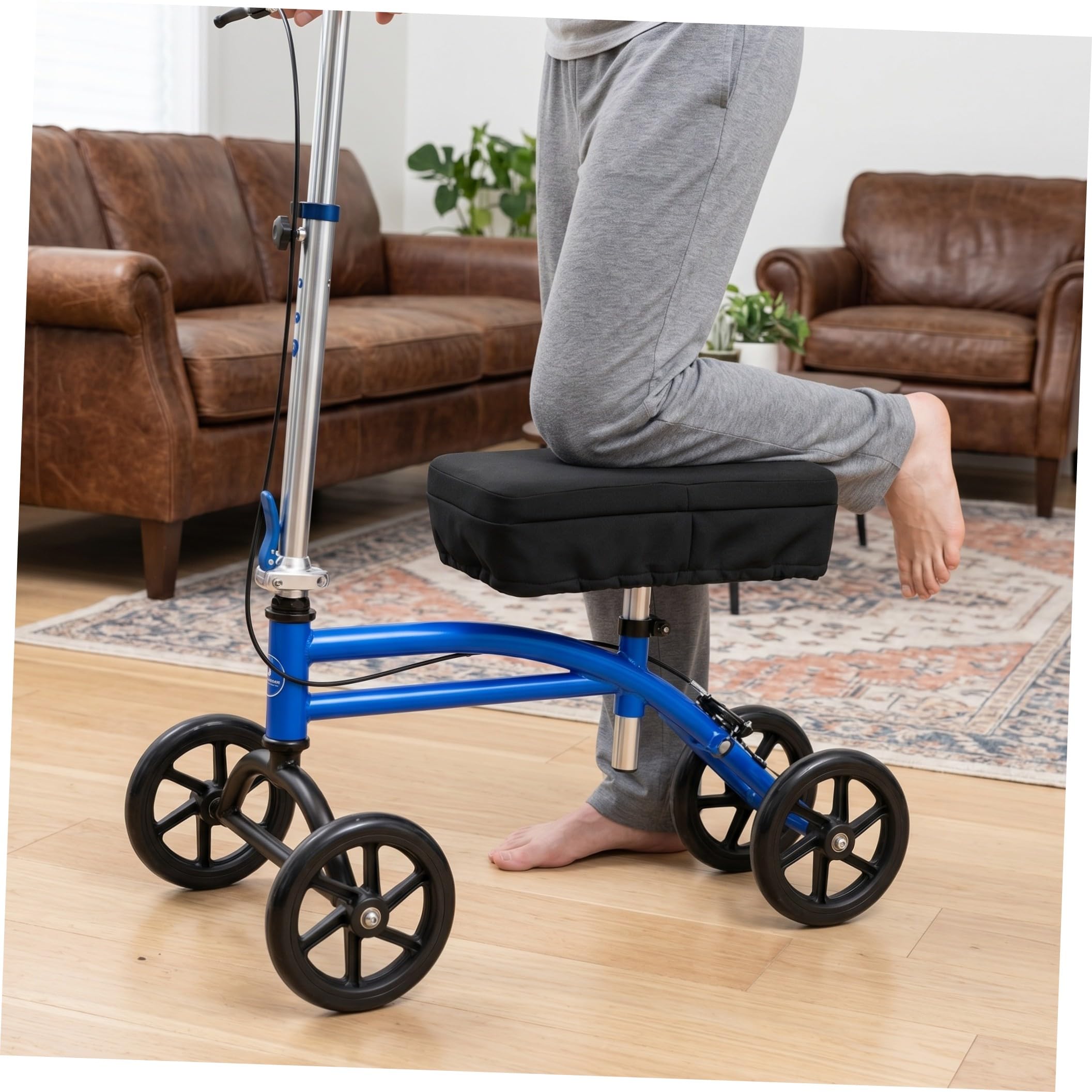 Baluue 2 Piezas Funda para Asiento de Andador de Rodilla Espuma Viscoelástica y Contornos Ergonómicos de Poliéster para Scooter de Rodilla Uso en Casa o Hospital