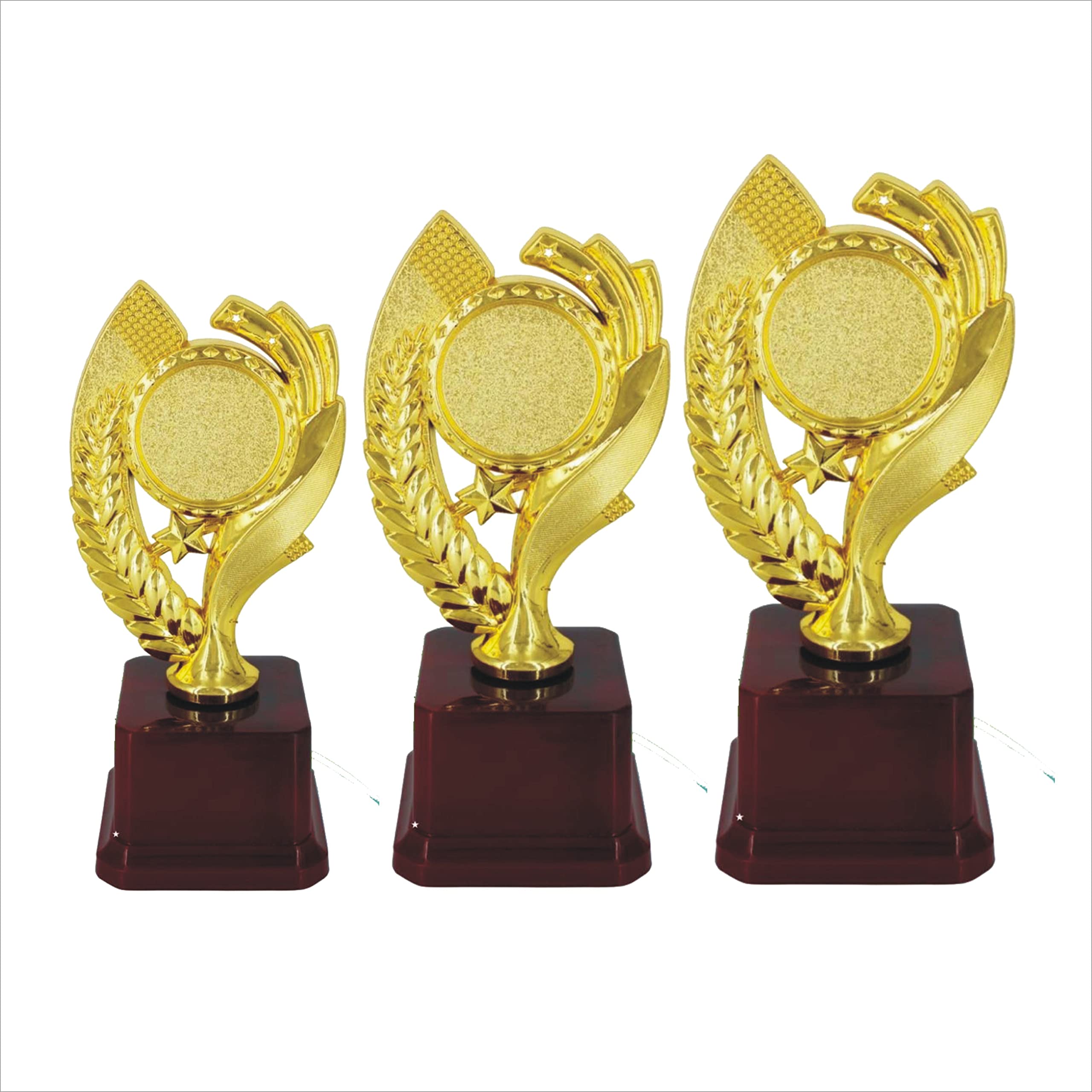 TROPHY JUNCTION Metallic Fiber Star Trophy Set of 3 pc PF359 (Gold, 6,7,7.5 Inch) (B0946RLTCG) Amazon Price History, Amazon Price Tracker