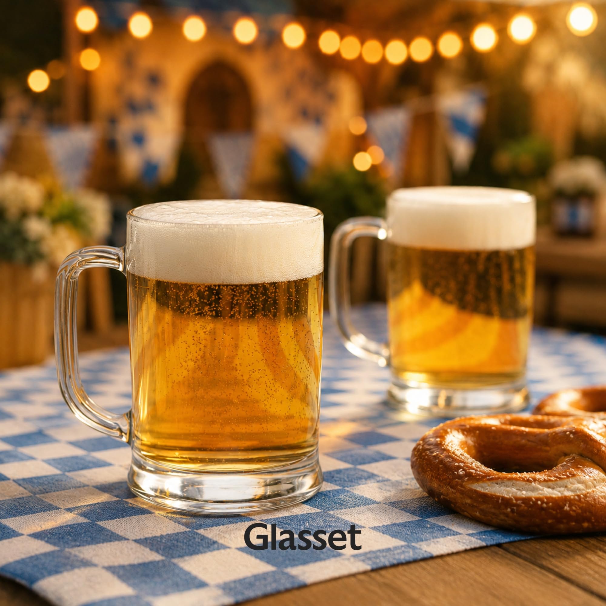 Glasset Glasbierkrug 0,5 Liter Set 1 Stück mit Handlichem Griff Glaskrug 0,5 Liter Bier Glas Bier Krug Biergläser 0,5 Bierbecher Biermaßkrug Glas Bierkrüge Maßkrug Transparent, Birra Küche, Haushalt & Wohnen
