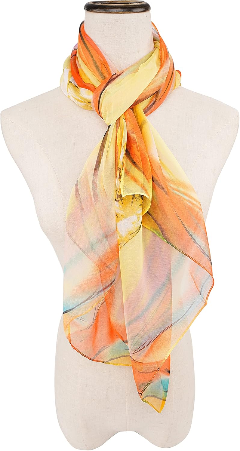 YOUR SMILE Ladies/Women's Lightweight Floral Print/Solid Color mixture Shawl Scarf For Spring Summer season - Image 3