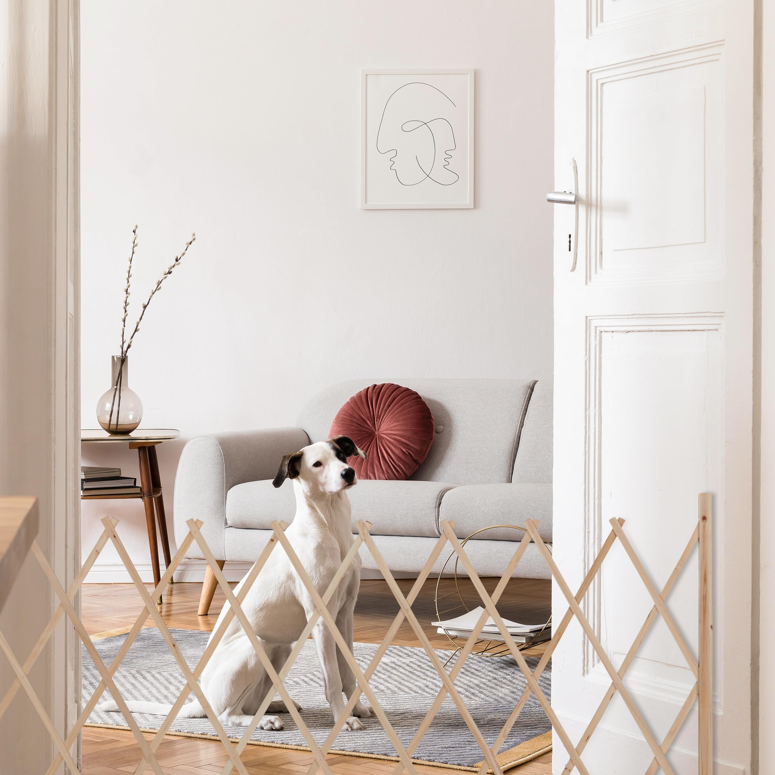 Relaxdays Reja Trepadoras Madera, Soporte Enredaderas Extensible hasta 275 cm, Celosía de Pie, Jardín o Huerto, Natural