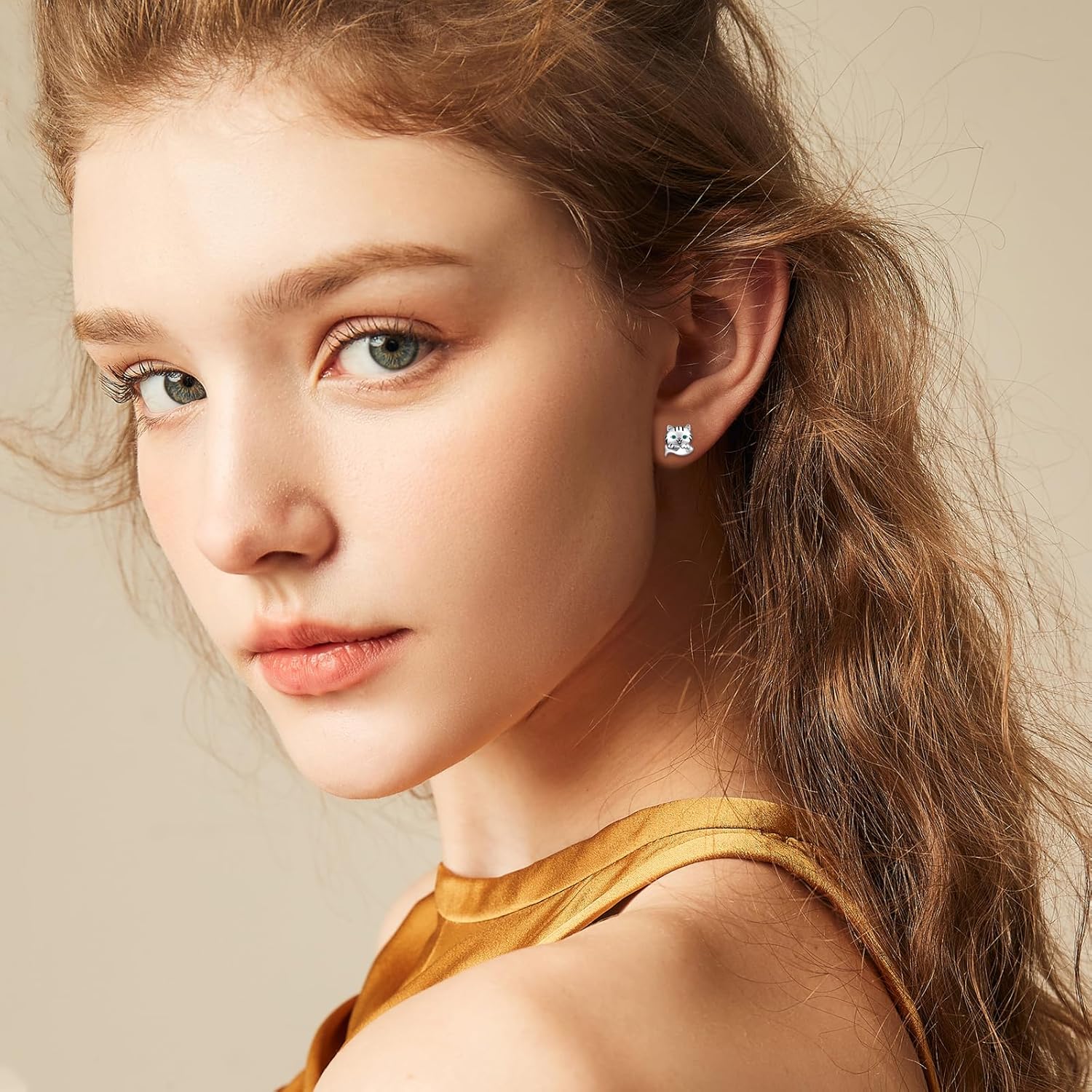 925 Sterling Silver Cat Earrings Cute Animal Kitten Stud Earrings cat Jewelry Gifts for Women Girls Hypoallergenic Earrings for Sensitive Ears - Image 4