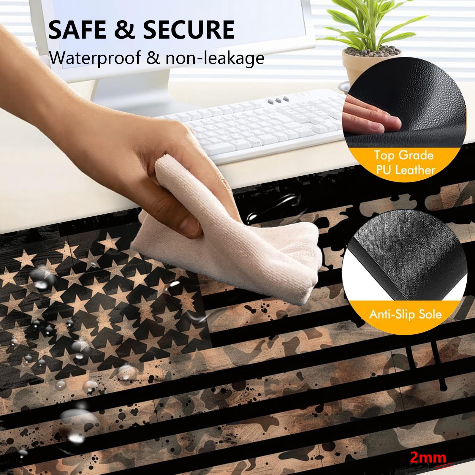 Tappetino per mouse riscaldato con 3 livelli riscaldati e spegnimento automatico per 3 ore, per riscaldare le mani in ufficio a casa, 80 x 33 cm, grande tappetino da scrivania sicuro, scaldamani,