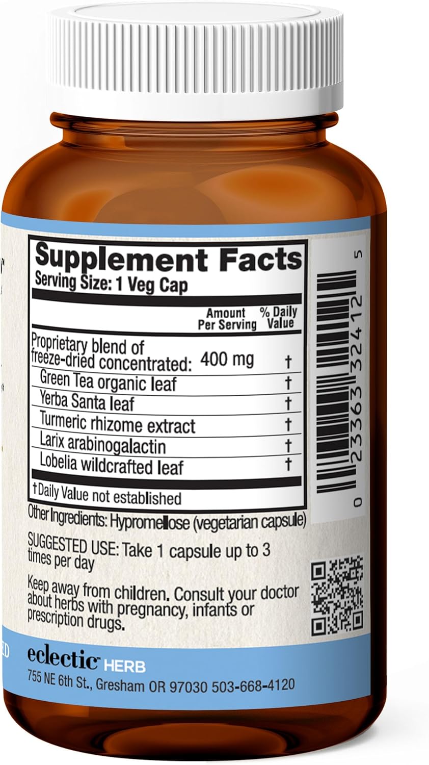 Eclectic Herb - Concentrated Lung Support Capsules | Promotes Healthy Lung Function | Natural, Non-GMO, Vegan (45 CT | 400 mg)