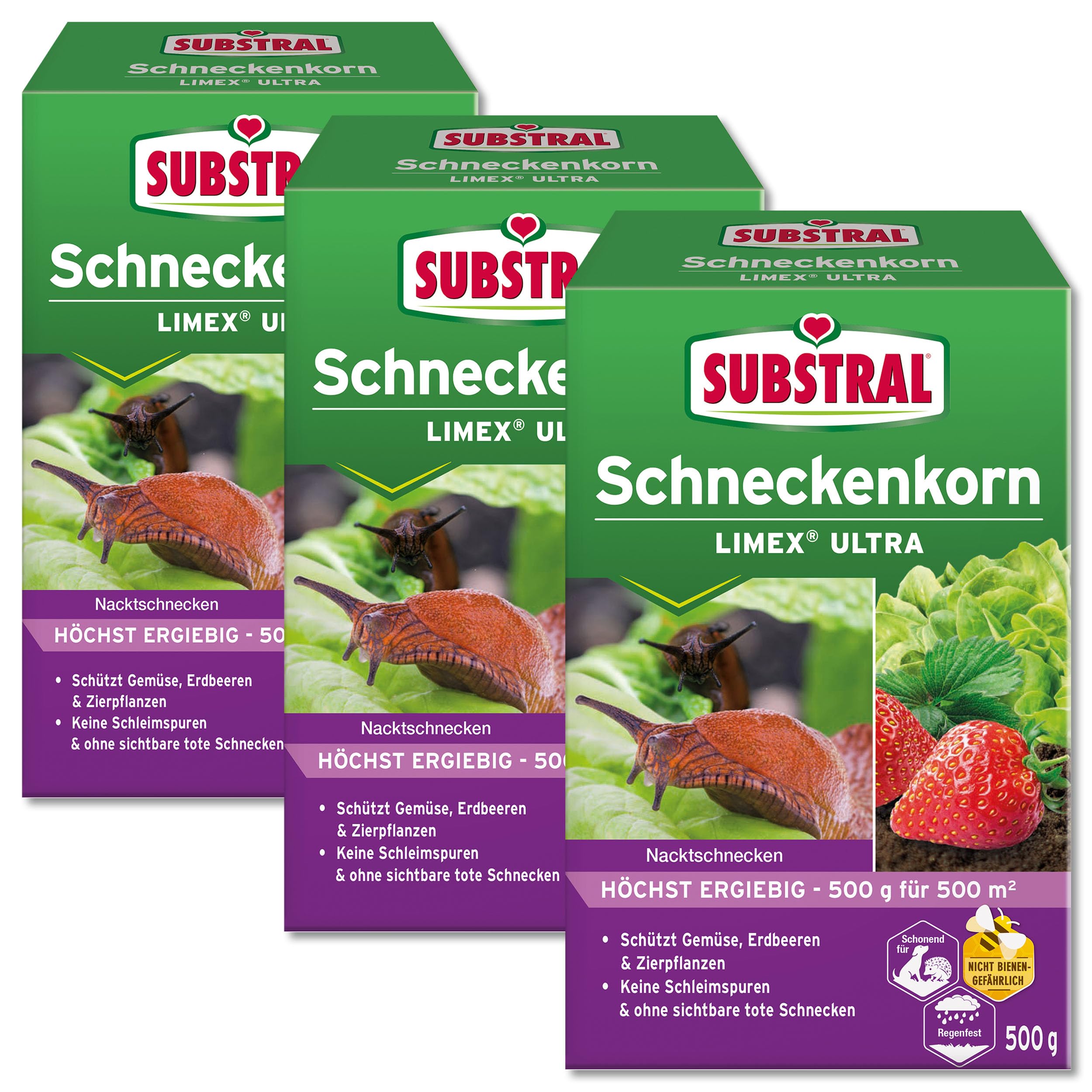 Substral 3 x 500 g Schneckenkorn Limex Ultra