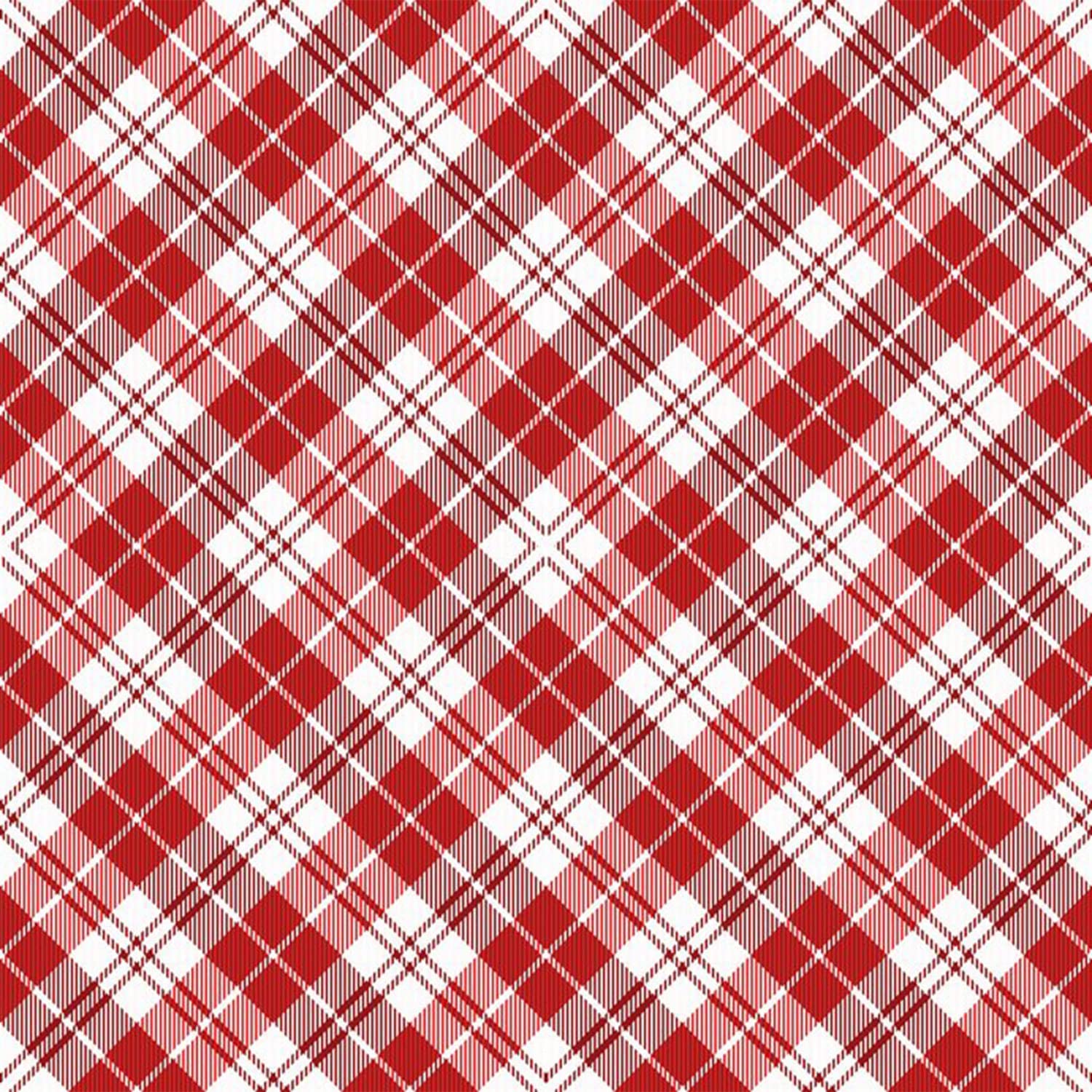 Plaid Fabric by The Yard, Buffalo Checked Upholstery Fabric for Quilting Sewing DIY, Christmas Farmhouse Lattice Indoor Outdoor Fabric, Geometric Stripe Decorative Fabric, 3 Yards, Red White — image 1