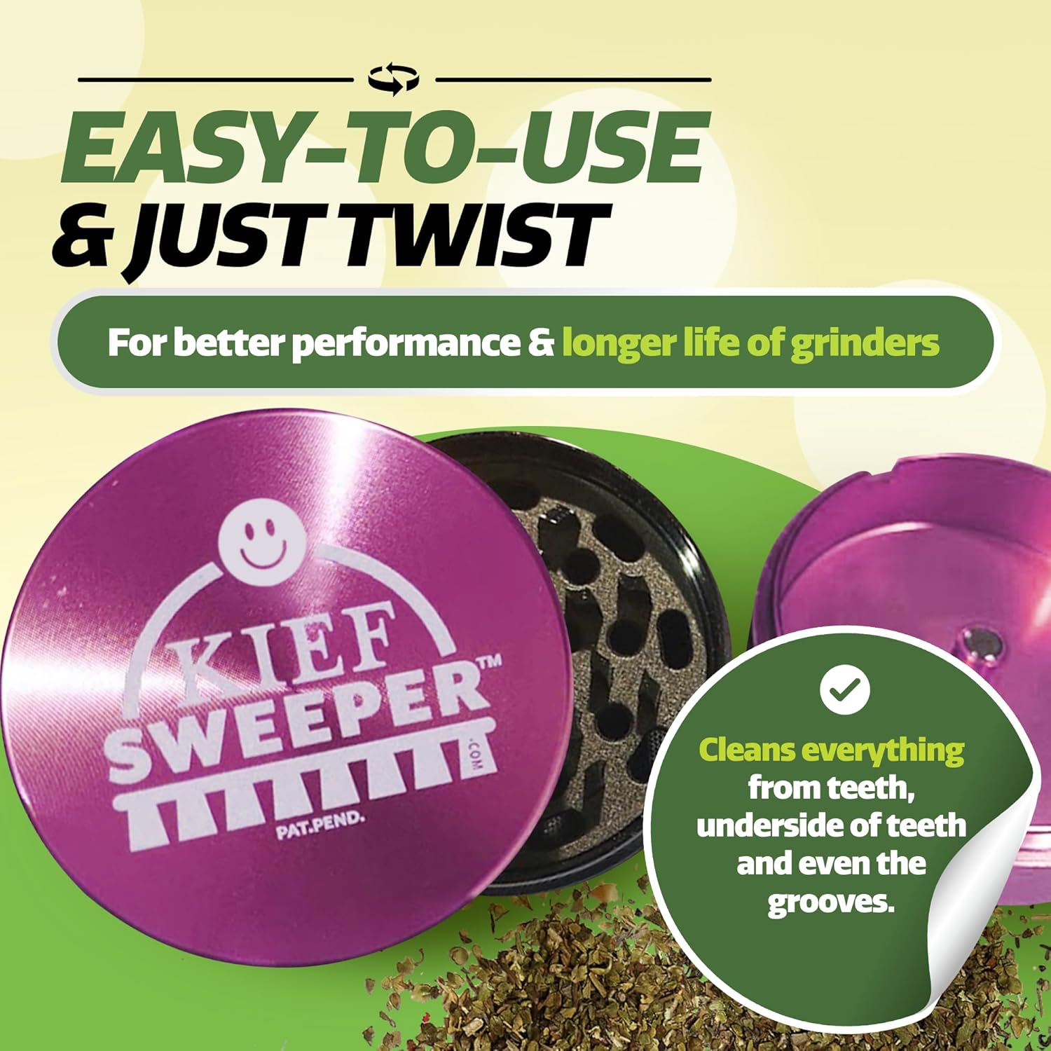 Compact Grinder Cleaning Brush, Micro Grinder, Stainless Steel, 6 Colors, Red (Purple)