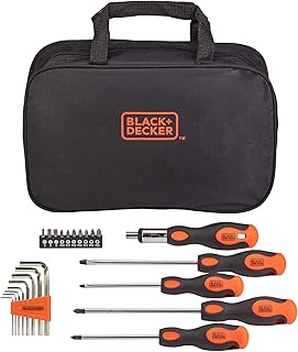 by BLACK+DECKER Screwdriver Set with Storage Bag, Magnetic Tip, 23-Piece (BDHT6223CAPB)