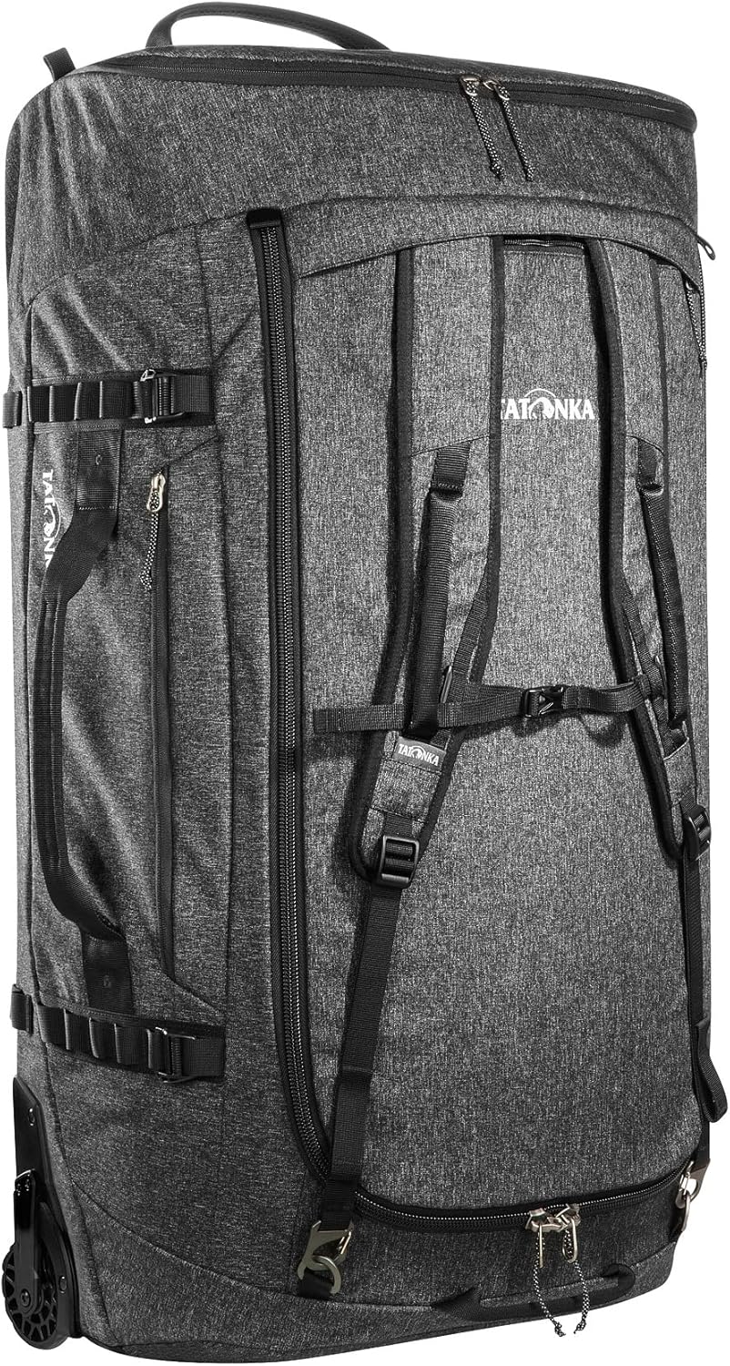 Tatonka Trolley Duffle Roller 140 L – Borsa da viaggio pieghevole con ruote e funzione zaino – Riutilizzabile nel coperchio della tasca – Volume 140 litri