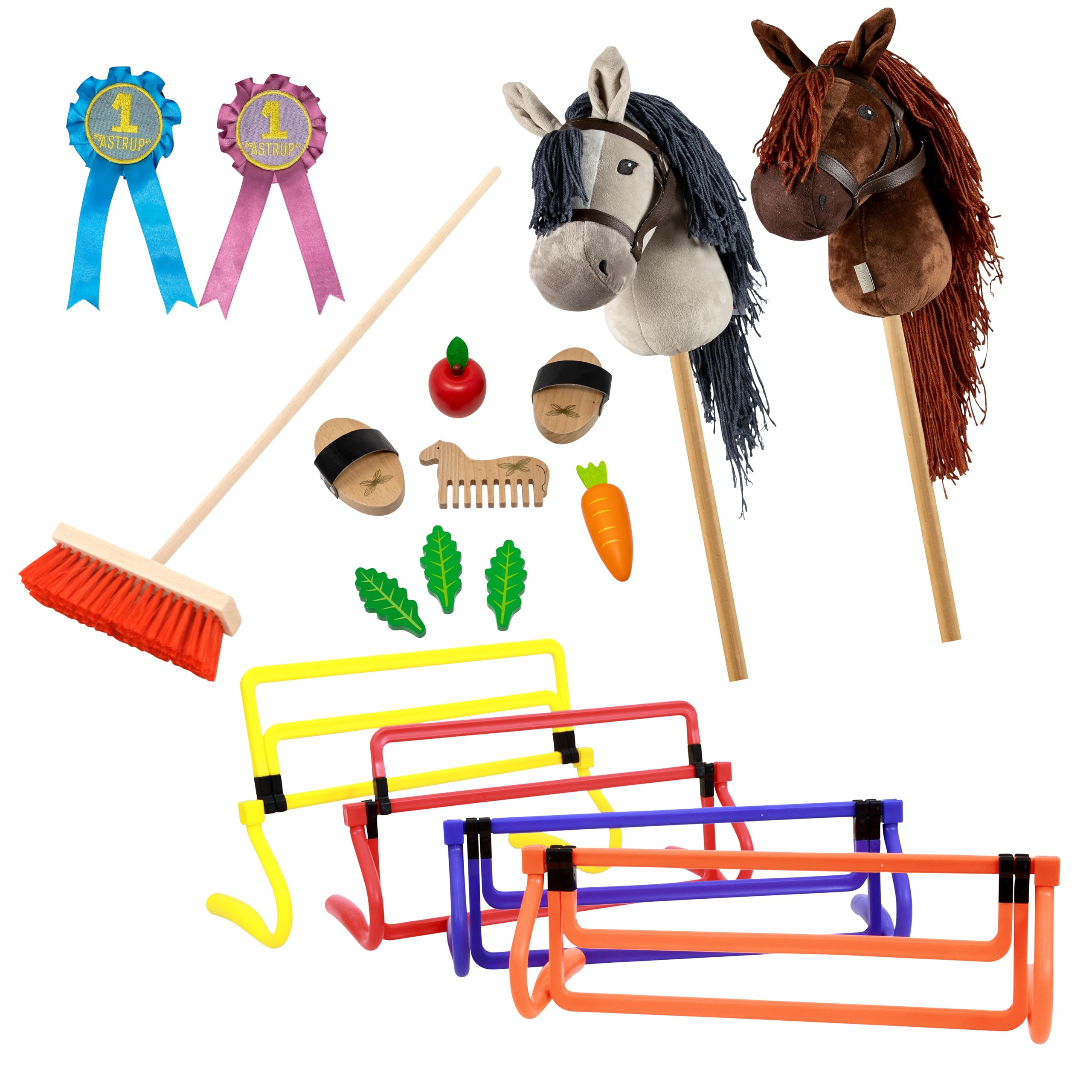 Betzold - Hobby-Horse-Set - Kinder Stecken-Pferd Pflege Schleifen Besen Hürden