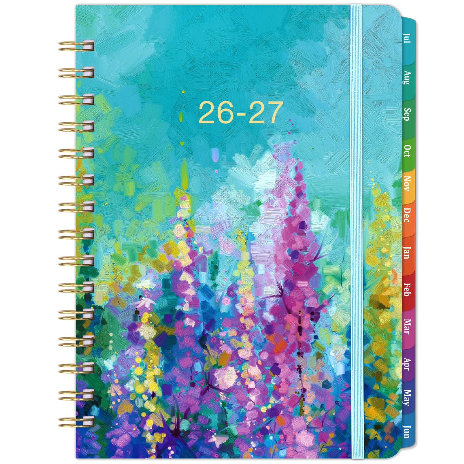 Planner 2026-2027 - Academic Planner 2026-2027, Jul 2026 - Jun 2027, 2026 2027 Planners Weekly and Monthly, 6.3" x 8.4", 26-27 Calendar Planners with Hardcover, Colorful Tabs, Pocket - Oil Painting