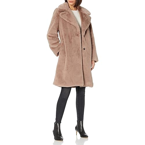 The Drop Women's Kiara Loose-Fit Long Faux Fur Coat