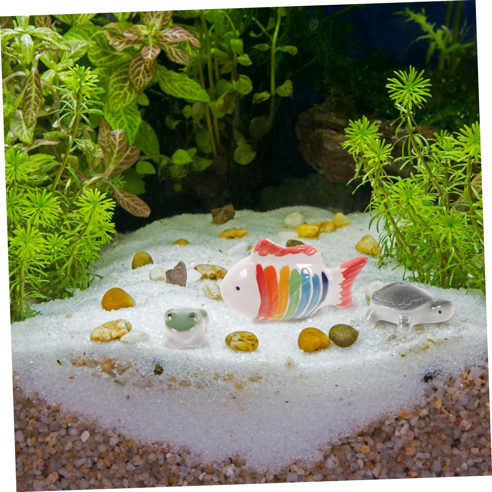 BESPORTBLE 4 Ensembles Méduse Réservoir Poisson Artificiel Décoration Aquarium Tortue Ornement Céramique Aquarium Accessoire D'aménagement D'aquarium Décorations D'aquarium 3 Pièces * 4