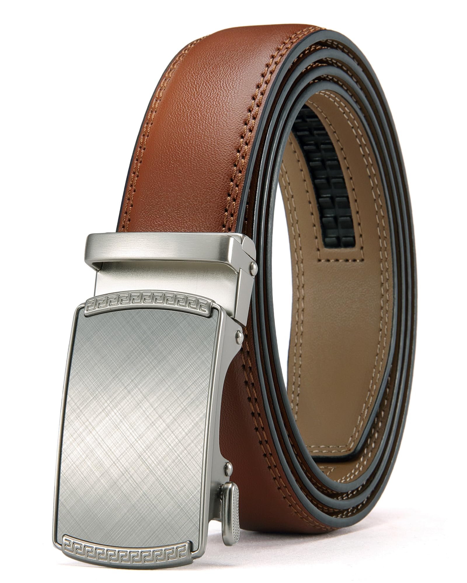 CHAOREN Mens Dress Belt - Mens Ratchet Belt Leather for Dress Pant - Micro Adjustable Belts Fit Everywhere