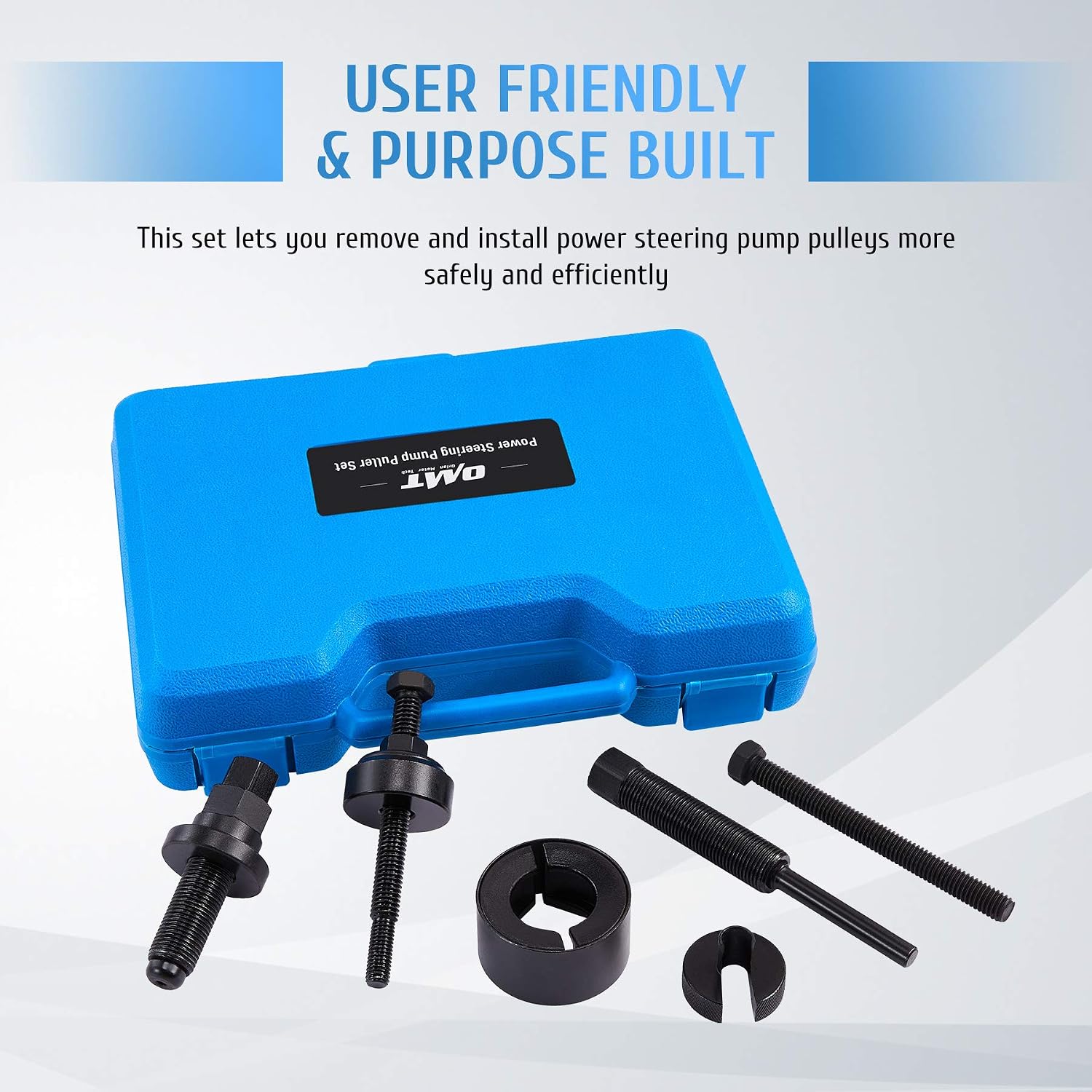 Orion Motor Tech Power Steering Pump Pulley Puller/Installer Tool Set, Pump Pulley Remover Installer Tools Compatible with Ford, GM, and Chrysler Vehicles