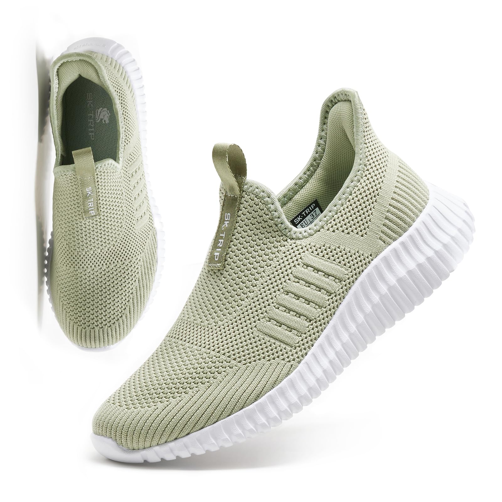 SK·TRIP Women's Walking Shoes Lightweight Breathable Flying Woven Mesh Upper Casual Jogging Shoes Ladies Tennis Shoes Workout Footwear Gym Sneakers