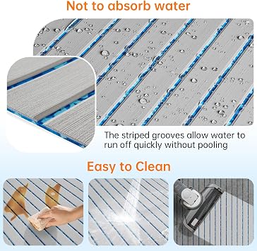 HZshark Boat Flooring EVA Foam Boat Decking Self-Adhesive 6mm Non Slip Marine Floor Teak Boat Carpet Soft Foam Decking for Boat Yacht Kayak Motorboat Golf Cart RV Ramp Golf Cart Cooler Tops