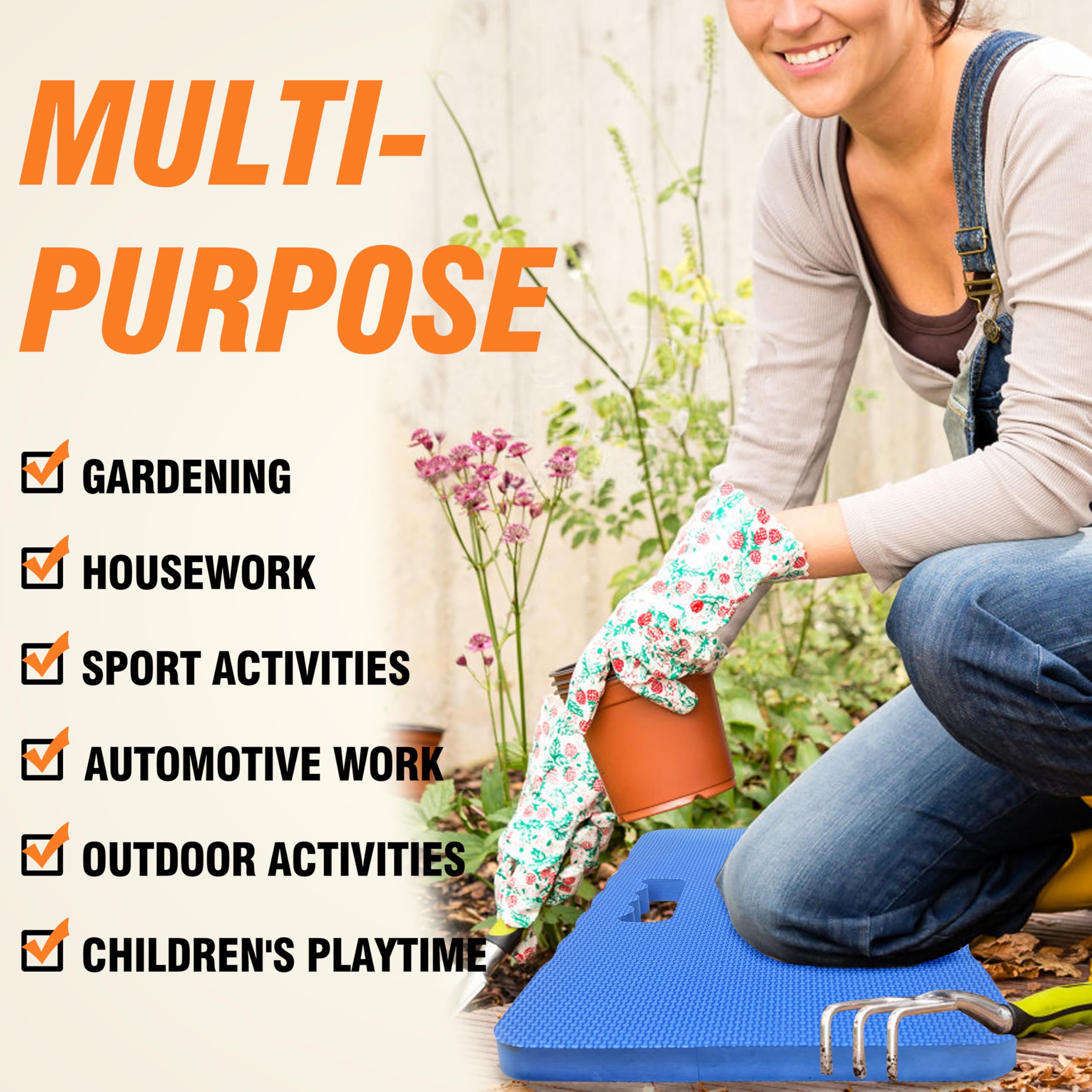 Gardzen 3er-Pack Garten-Kniepolster – für Gartenarbeit, Babybad, Yoga, Pilates, Training, 45,7 x 27,9 x 2,5 cm, Blau