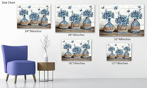 Miniatura 3 de TIHUSAGO Arte de pared de granja, arte en lienzo con flores de naturaleza muerta, impresiones para decoración de baño de campo, pintura de tarros