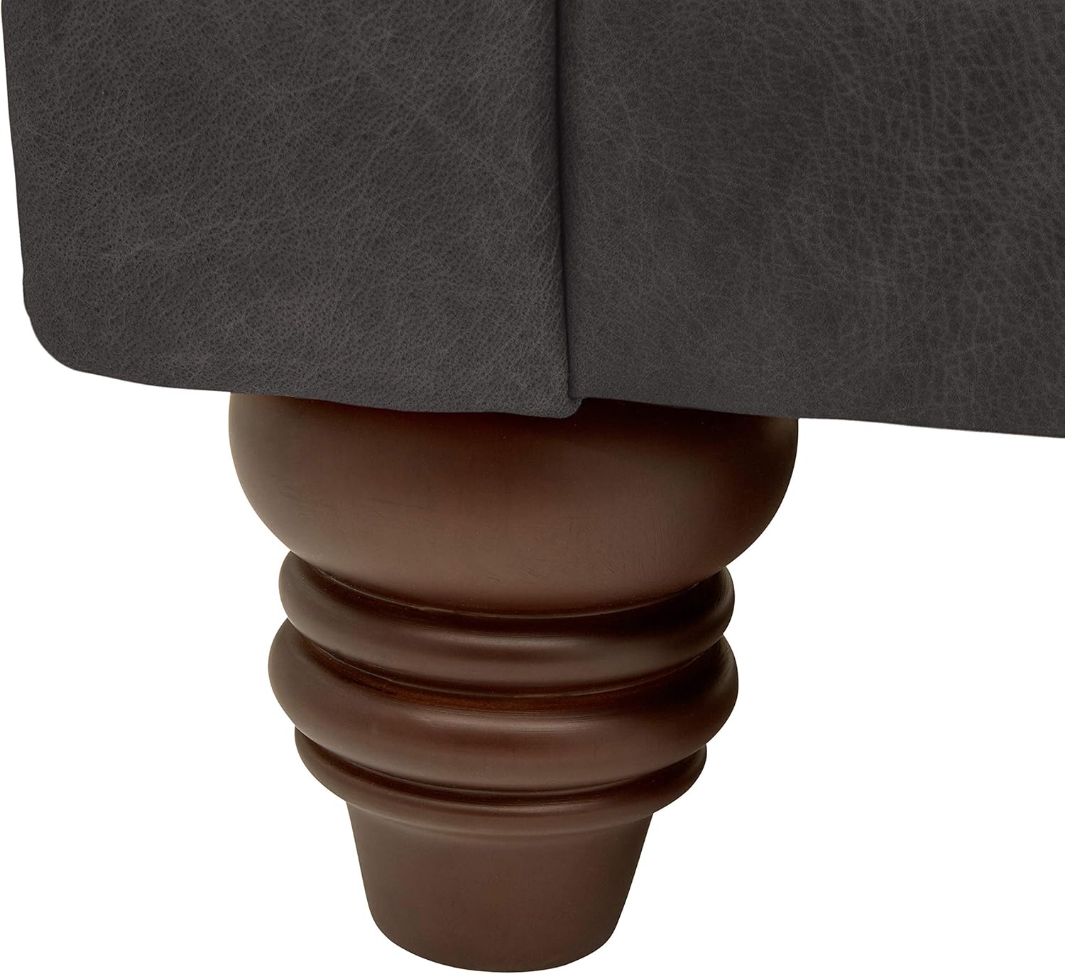 Amazon Brand - Stone & Beam Bradbury Chesterfield Tufted Leather Sofa Couch, 93" Sofa, Black 93" Sofa Black