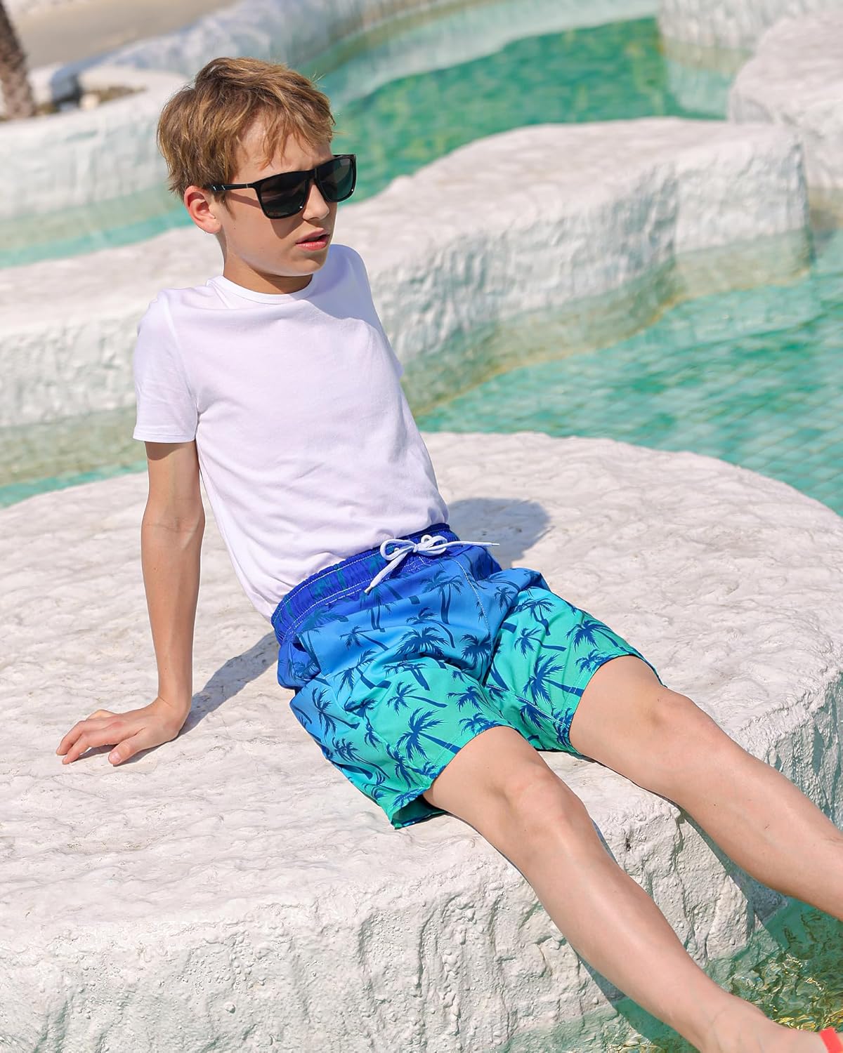 OlyPegic Boys Swim Trunks with Boxer Brief Liner Compression Boy Bathing Suit Quick Dry Beach Swimsuit Toddler Swim Shorts - Image 3