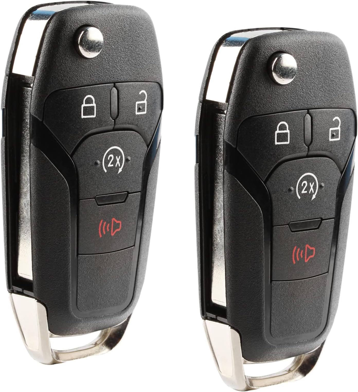 Replacement for 2015-2022 Ford F150 Bronco Ranger Raptor 4-Button Remote Start Flip Key Fob N5F-A08TDA 164-R8134 902mhz (Set of 2)