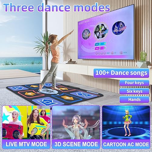 Miniatura 3 de Consola de juegos de TV retro para niños, juegos de TV para niños con tapete de baile, con 21 juegos de disparos de pistola AR, más de 200 canciones