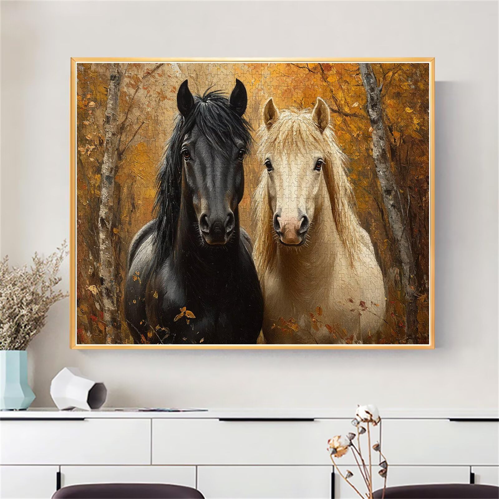 Pferd Puzzle für Erwachsene Kinder Anspruchsvoll 5000 Teile Impossible Klassische Puzzles Schwer Tier ab 8 9 10 Jahre Mädchen Jungen Jigsaw Kunst Educa, für Dekoration und Geschenke 105x156cm t-623