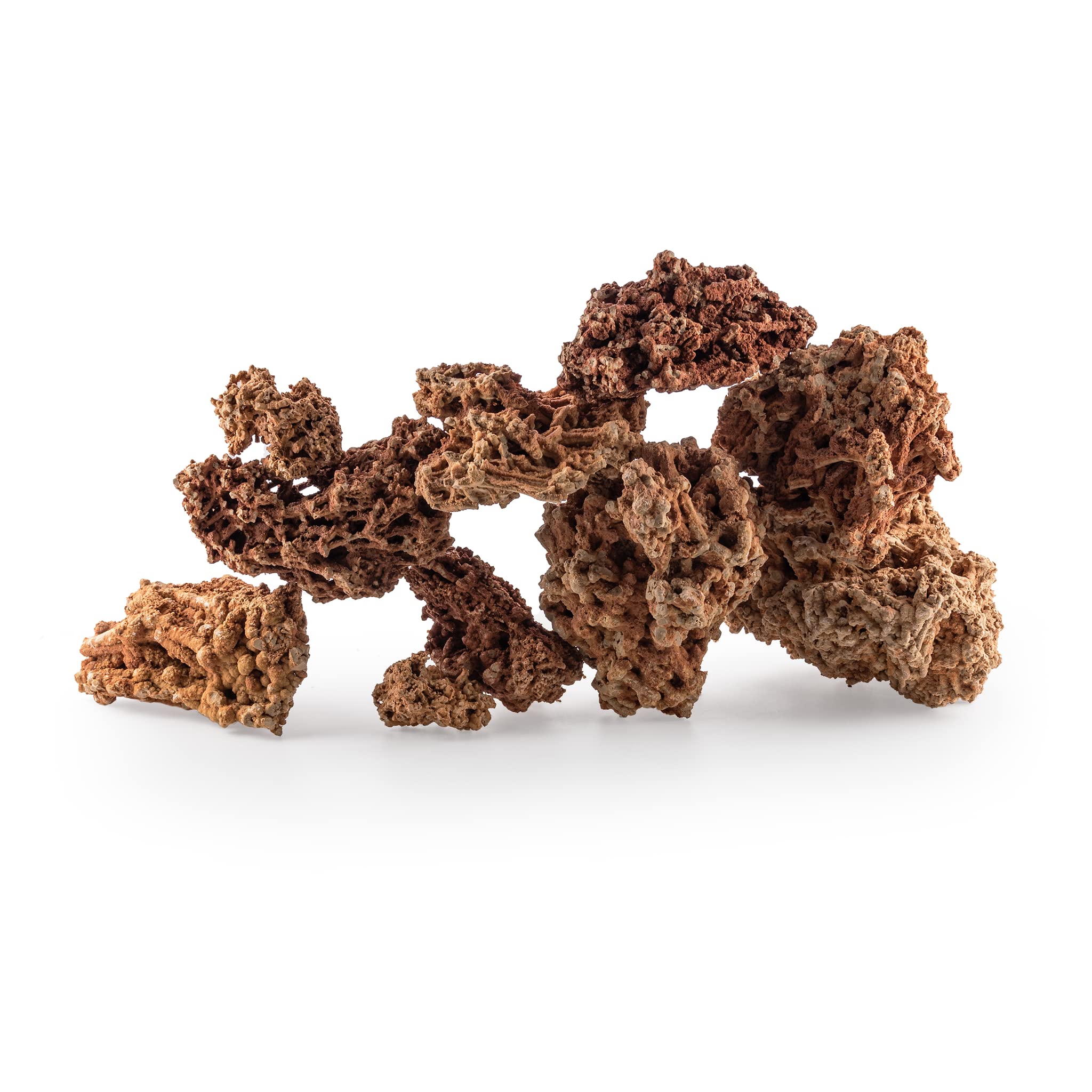 TM Aquatix Aquarium Rock Fish Tank Stones Limestone Ideal for Malawi Cichlid - Improves Water Parameters (25kg, Red Limestone) — image 1