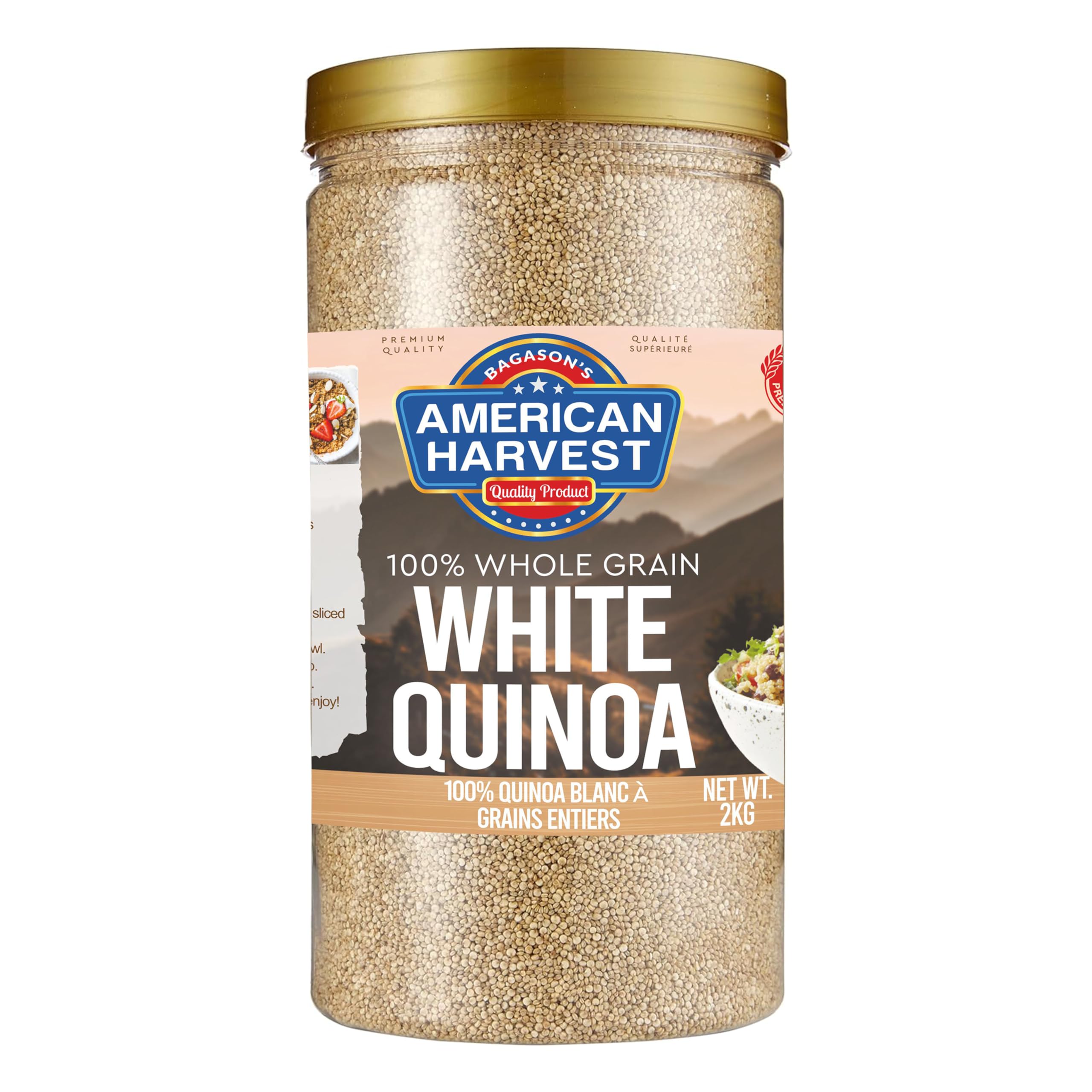 American Harvest Natural White Quinoa In Jar 2Kg | Gluten Free | SuperfoodAmerican Harvest Natural White Quinoa In Jar 2Kg |…
