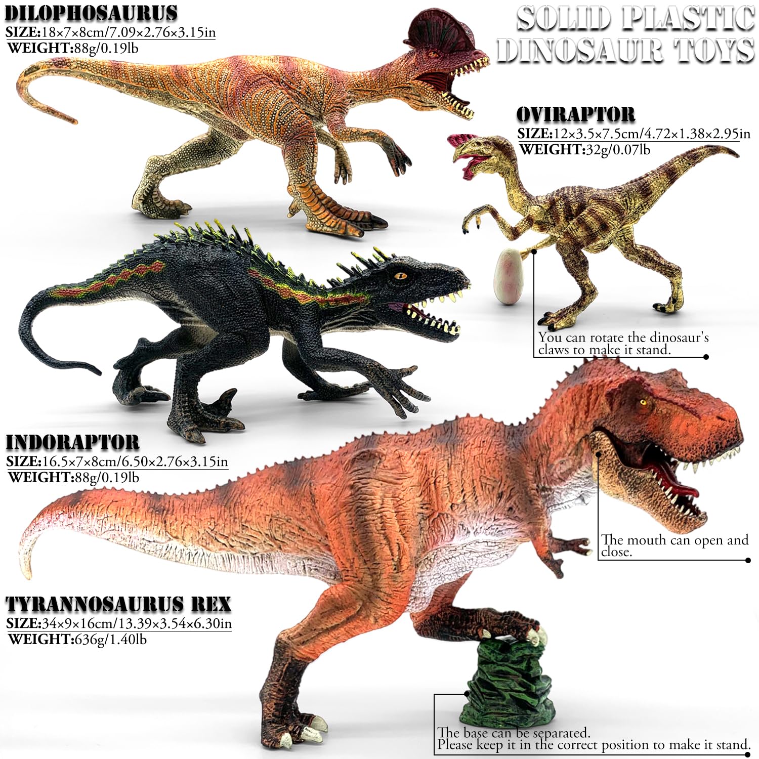 BIROHOSR Dinosaur Playset with 14" Indominus Rex & 8 Detailed Dino Figures - Image 2