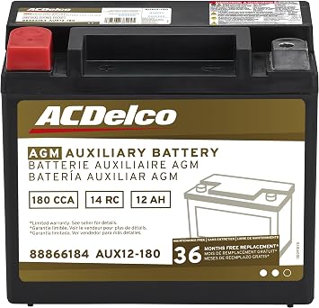 ACDelco Gold AUX12-180 88866184 Auxiliary AGM 190 CCA Battery
