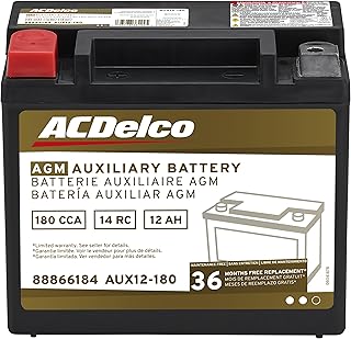 ACDelco Gold AUX12-180 36 Month Warranty Auxiliary AGM 190 CCA Battery