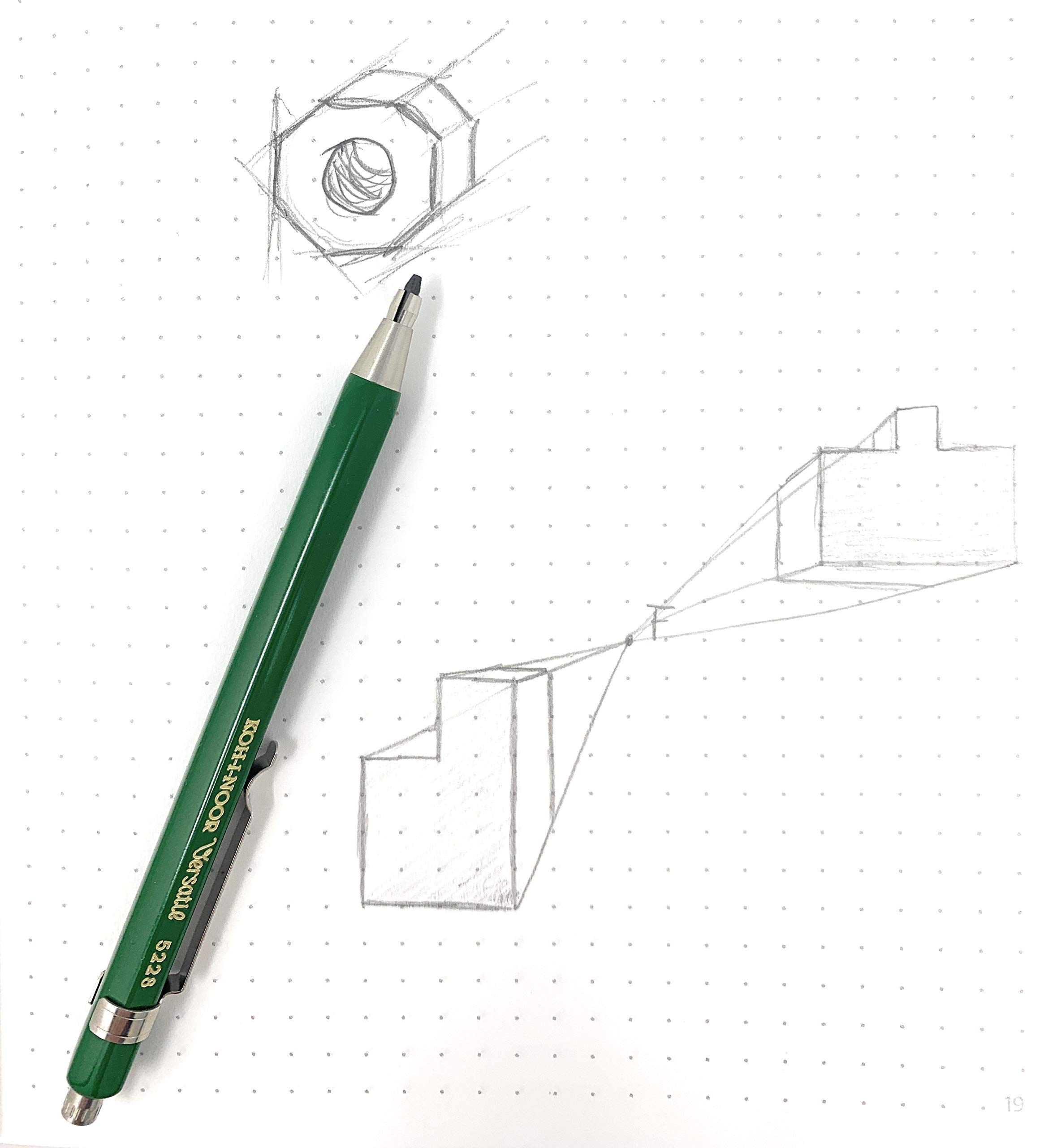 KOH-I-NOOR Lápices portaminas de metal, 2 unidades, verde, mina de 2 mm