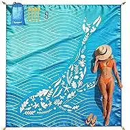 sapsisel Beach Blanket Waterproof Sandproof, Extra Large Beach Mat 79 * 83inch,Outdoor Picnic Blanket with 4 Stakes for Travel Beach Camping Hiking