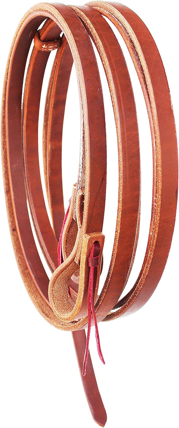 CHALLENGER Horse 7' 4" x 5/8" Horse Western Harness Leather Tie End Split Reins 66RT15