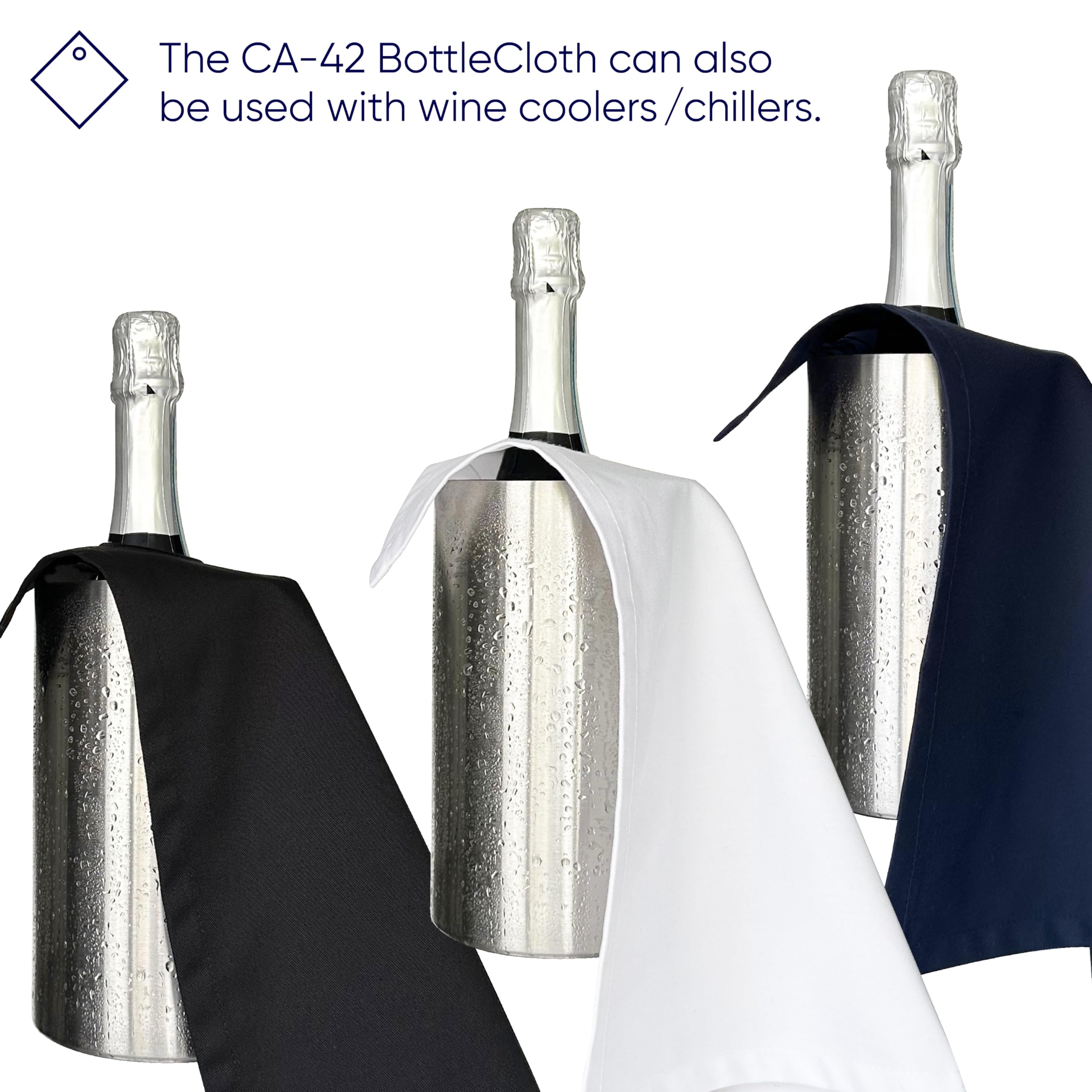 Catering Collection, Paños para Cubiteras, Polialgodón, 42 cm, Agujero en Esquina, Círculo Cosido (Azul Marino, Paquete de 5)