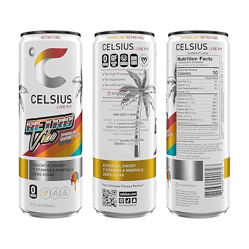 Miniatura 2 de CELSIUS RETRO VIBE - Bebida energética sin azúcar, 12 onzas líquidas (paquete de 12)