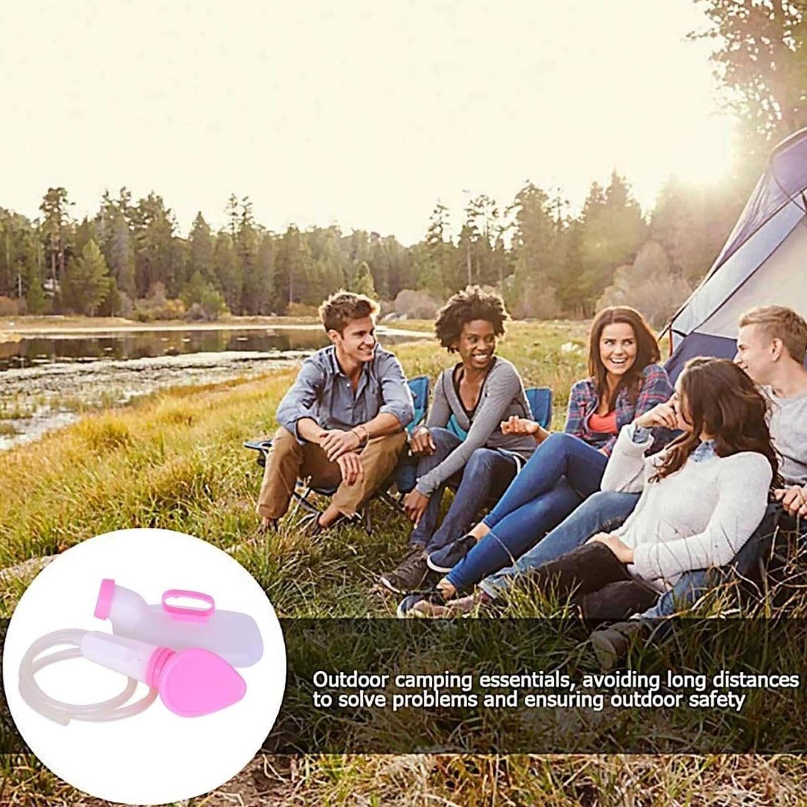1500 ml weibliches Betturinal, Pinkel-Nachtabflussbehälter, Urinsammler for Frauen mit 1,5 m langem Schlauch