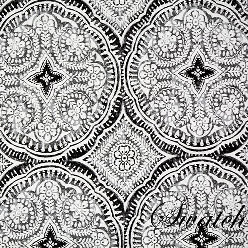 Miniatura 7 de Sweet Pea Linens Juego de dos manteles individuales rectangulares de tela con medallón gris