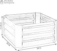 Vista 6 de Sunnydaze Maceta cuadrada de acero galvanizado corrugado plateado de 24 x 11.75 pulgadas y camas de jardín hexagonales elevadas de 40.5 x 11.75